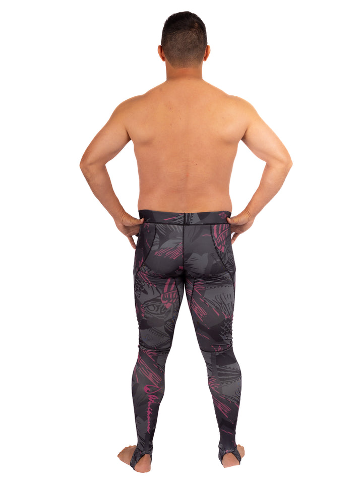 Pink Fishbone Lycra Leggings